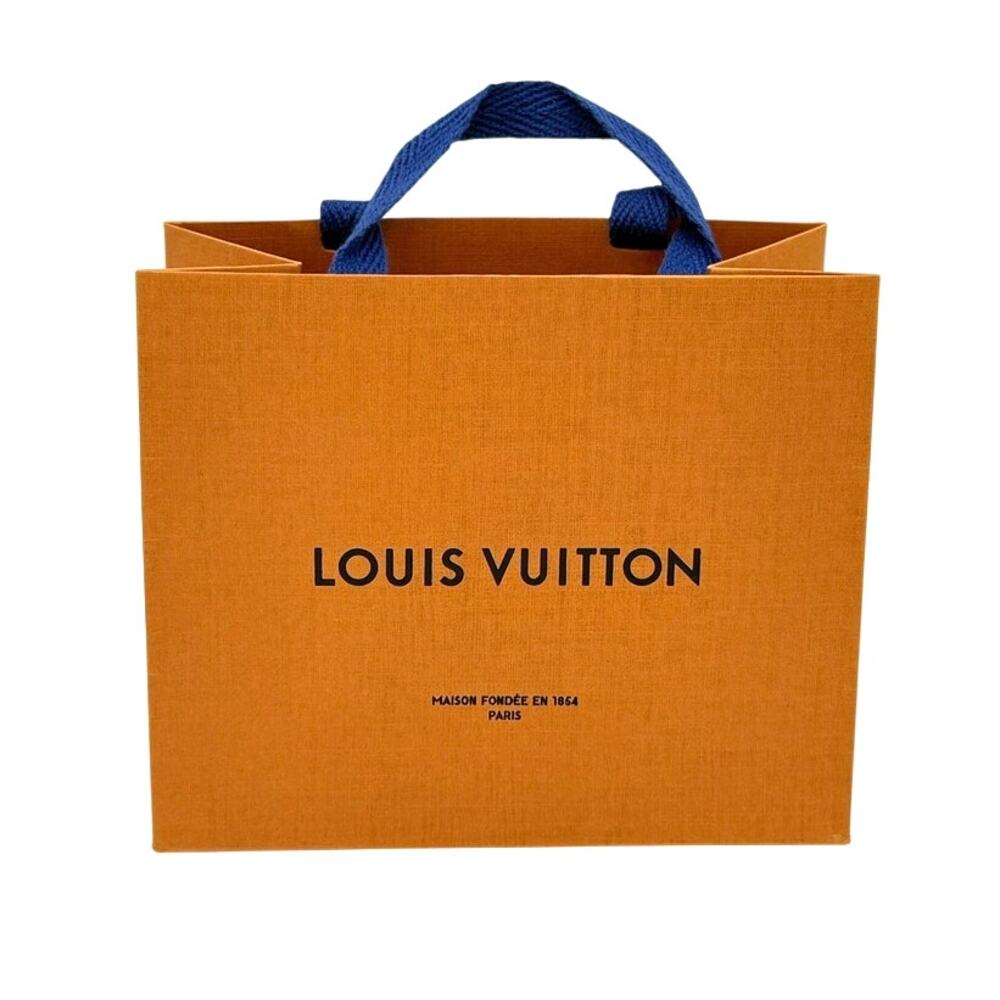 Louis Vuitton Small Paper Shopping Gift Bag Orange Blue Handles 5.5x4.5x3